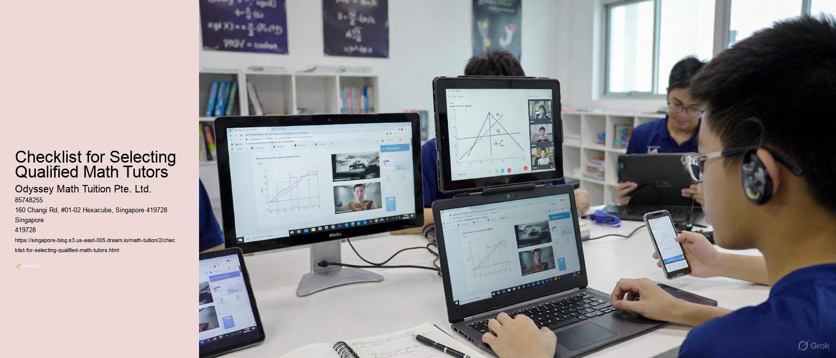 Checklist for Selecting Qualified Math Tutors